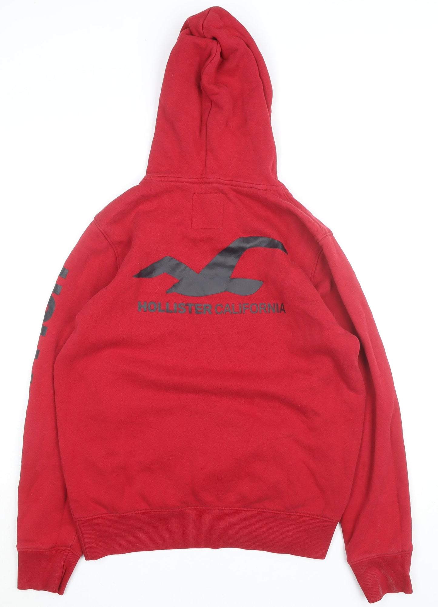 Hollister Women's Red Pullover Hoodie Medium Logo Print Casual