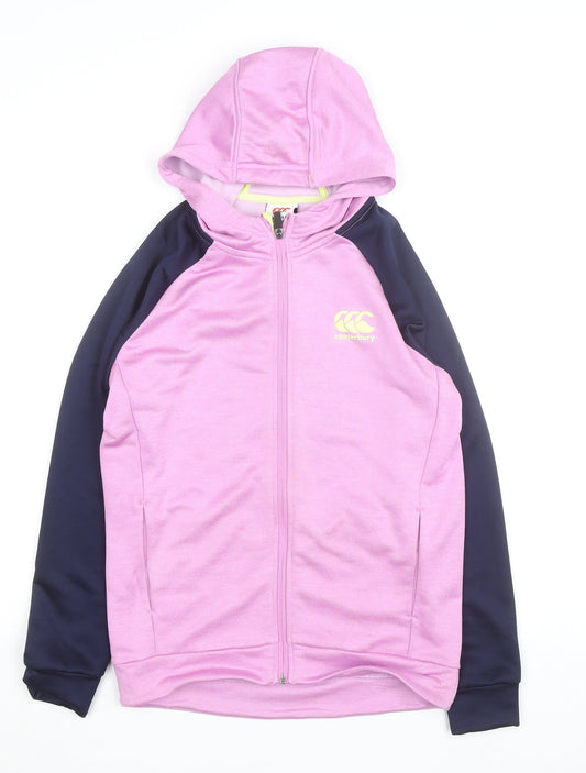 Canterbury Teens Pink Hooded Track Jacket Size 14 Regular Fit