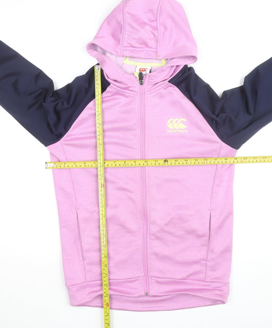 Canterbury Teens Pink Hooded Track Jacket Size 14 Regular Fit