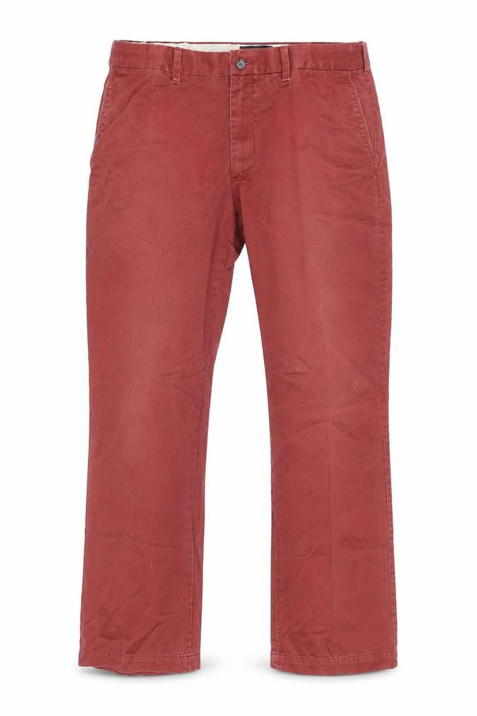 Marks & Spencer Women’s Red Chino Cotton Twill Trousers Size 36 Regular