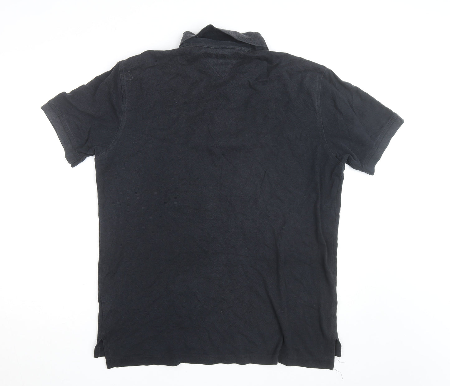 Tommy Hilfiger Men's Black Polo Shirt XL Regular Fit Cotton