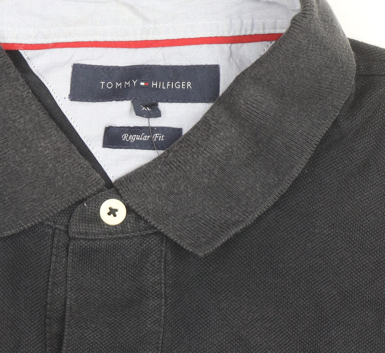 Tommy Hilfiger Men's Black Polo Shirt XL Regular Fit Cotton