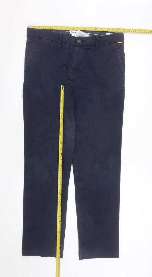 Timberland Men's Blue Chino Trousers W34 L32 Cotton Blend