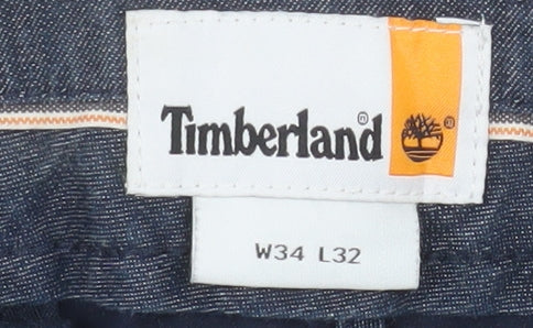 Timberland Men's Blue Chino Trousers W34 L32 Cotton Blend