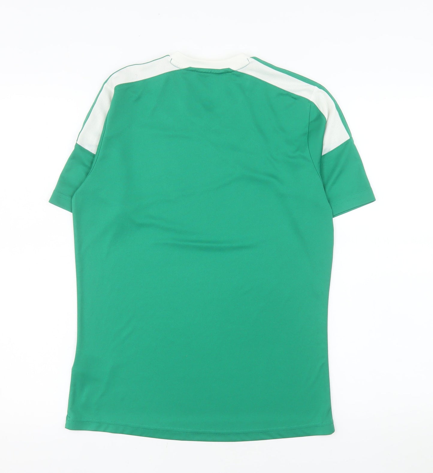 Adidas Mens Green White Climacool Sports T-Shirt YXL Polyester