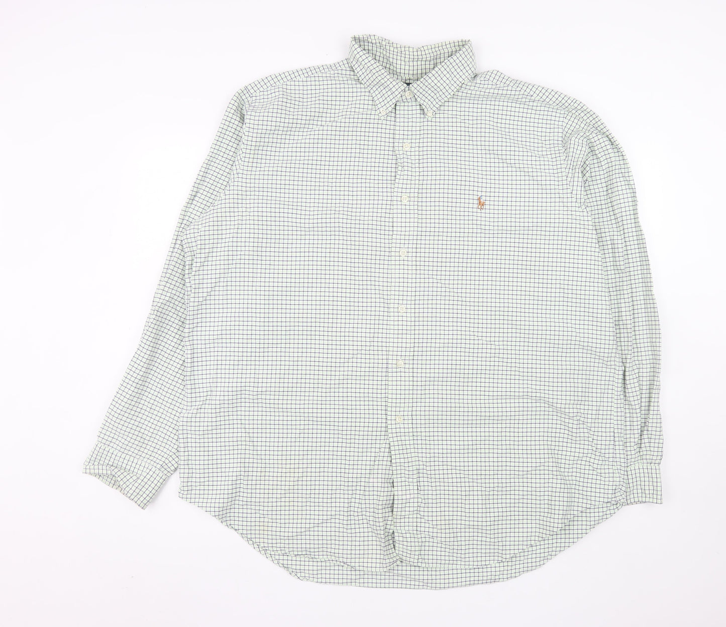 Ralph Lauren Men's Green Check Classic Fit Button-Down Shirt 2XL