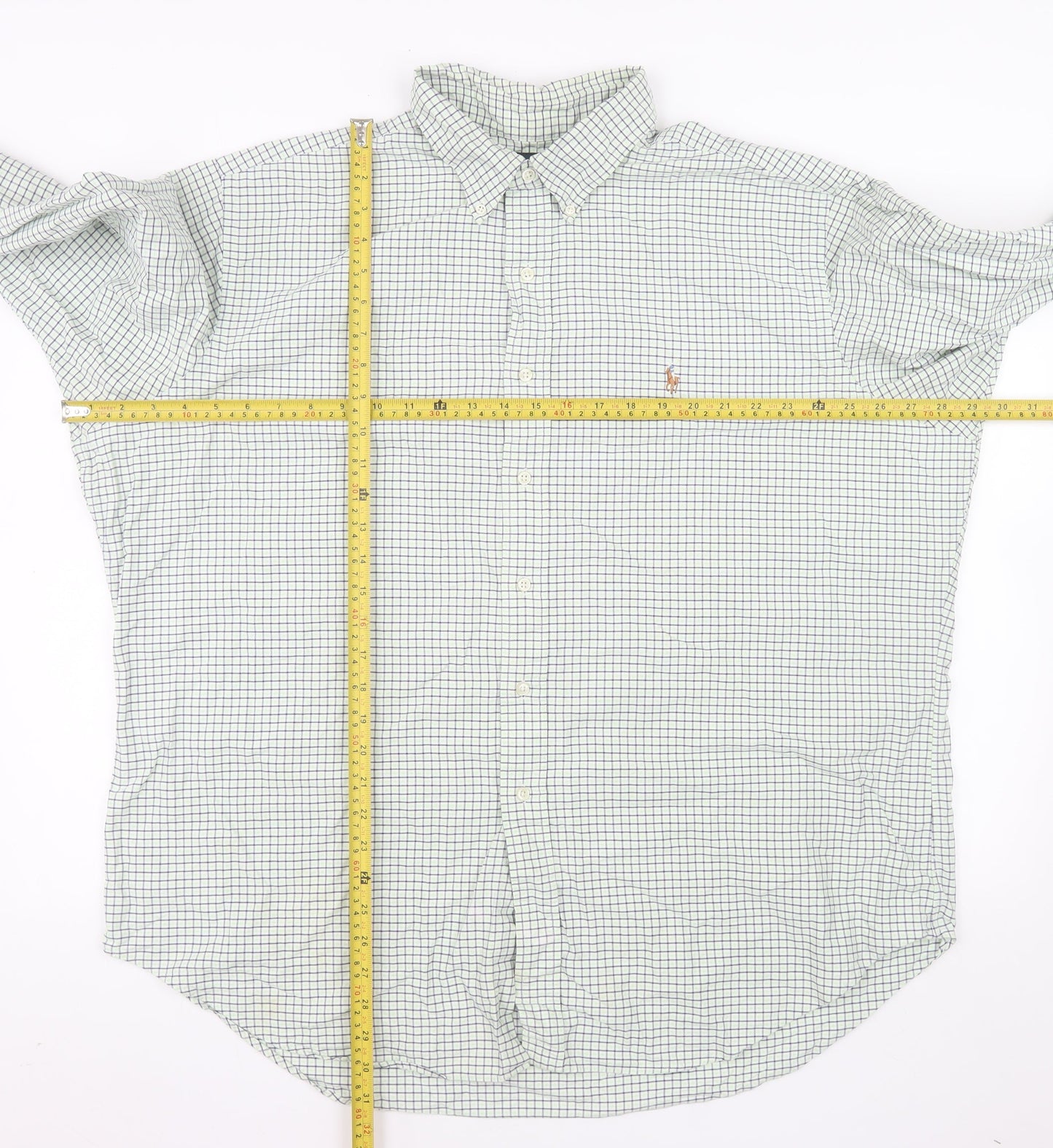 Ralph Lauren Men's Green Check Classic Fit Button-Down Shirt 2XL