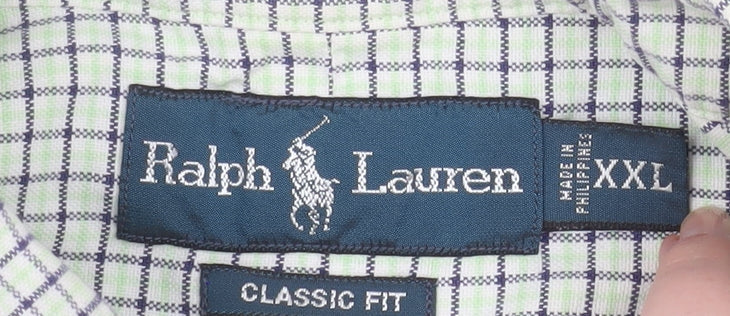 Ralph Lauren Men's Green Check Classic Fit Button-Down Shirt 2XL