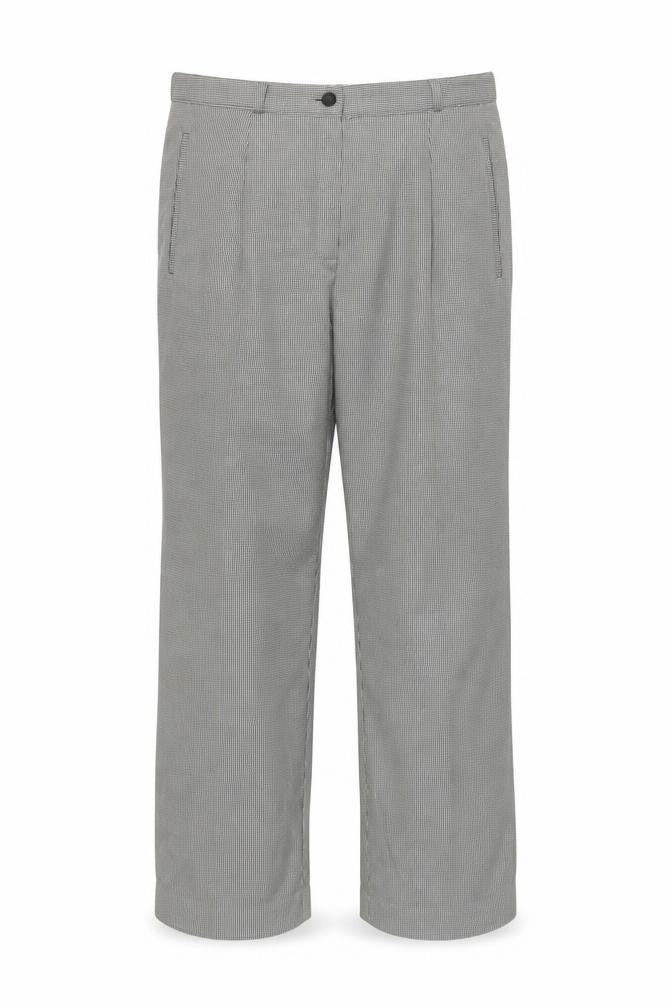 Kingfield Womens Grey Check Pleated Trousers Size 21in Regular Fit