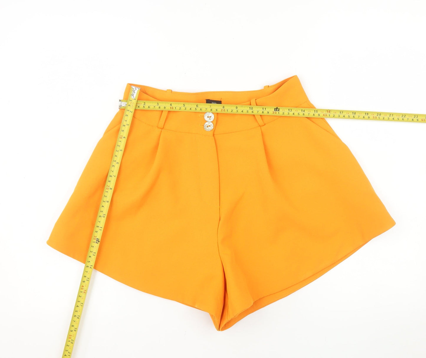 River Island Womens Orange Chino Shorts Size 14 High Waist
