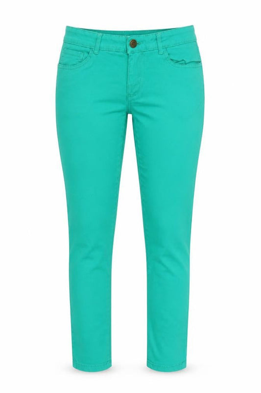 Front view of Denim Co Women's Green Skinny Jeans, size 12 Slim, Fit Stretch
