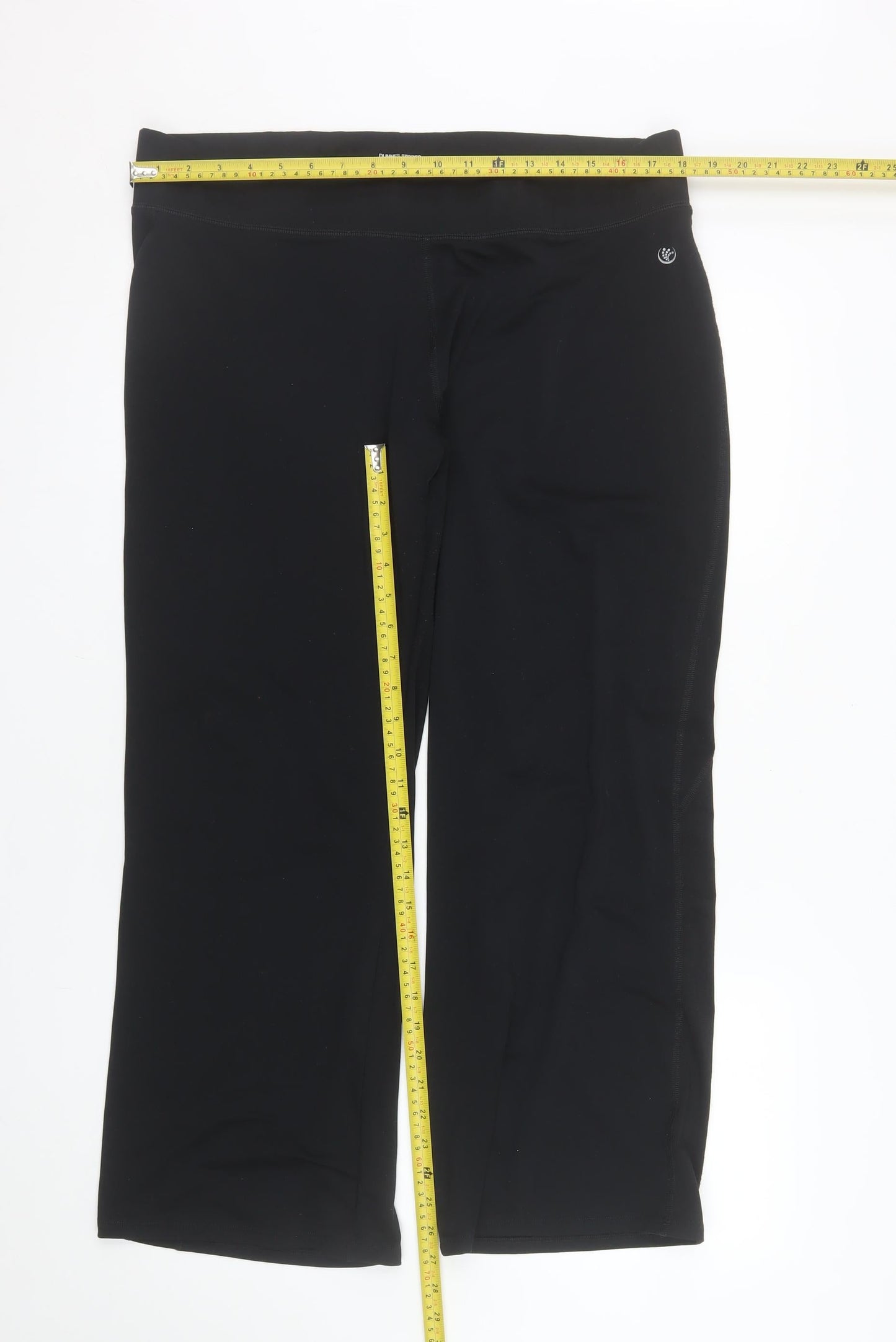 Dunnes Stores Womens Black Cropped Stretch Jersey Trousers XL