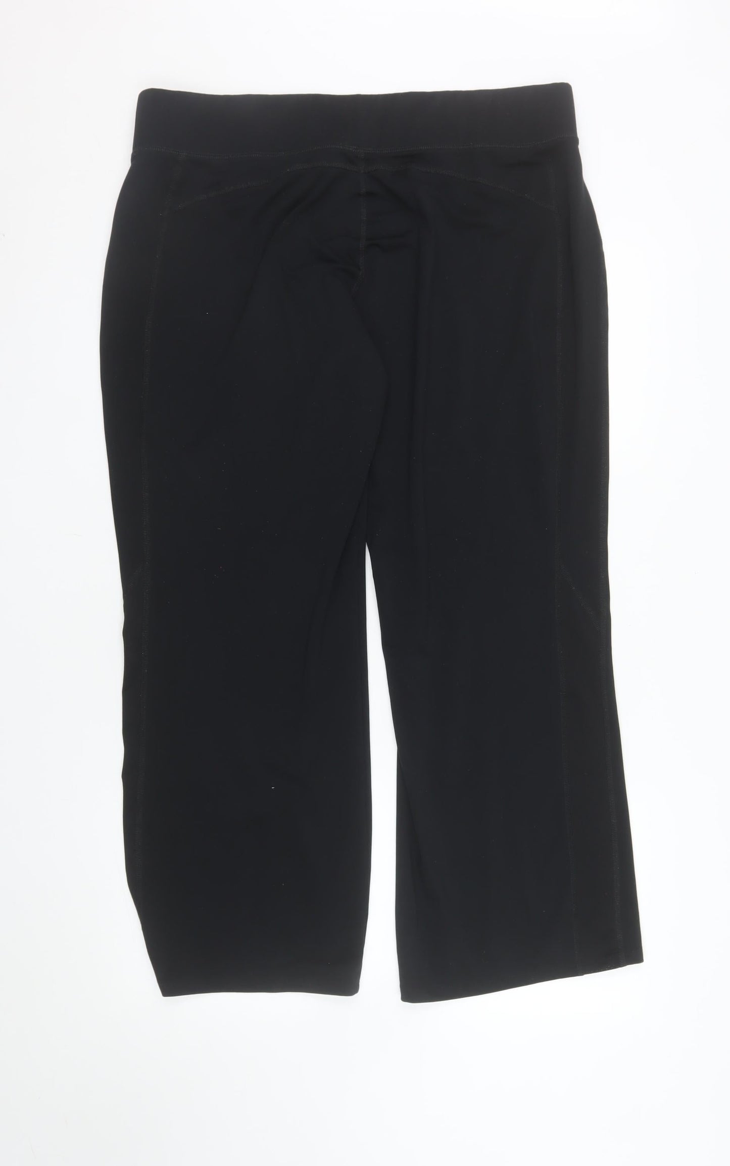 Dunnes Stores Womens Black Cropped Stretch Jersey Trousers XL