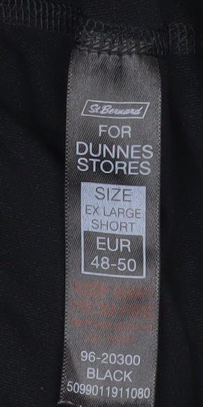 Dunnes Stores Womens Black Cropped Stretch Jersey Trousers XL
