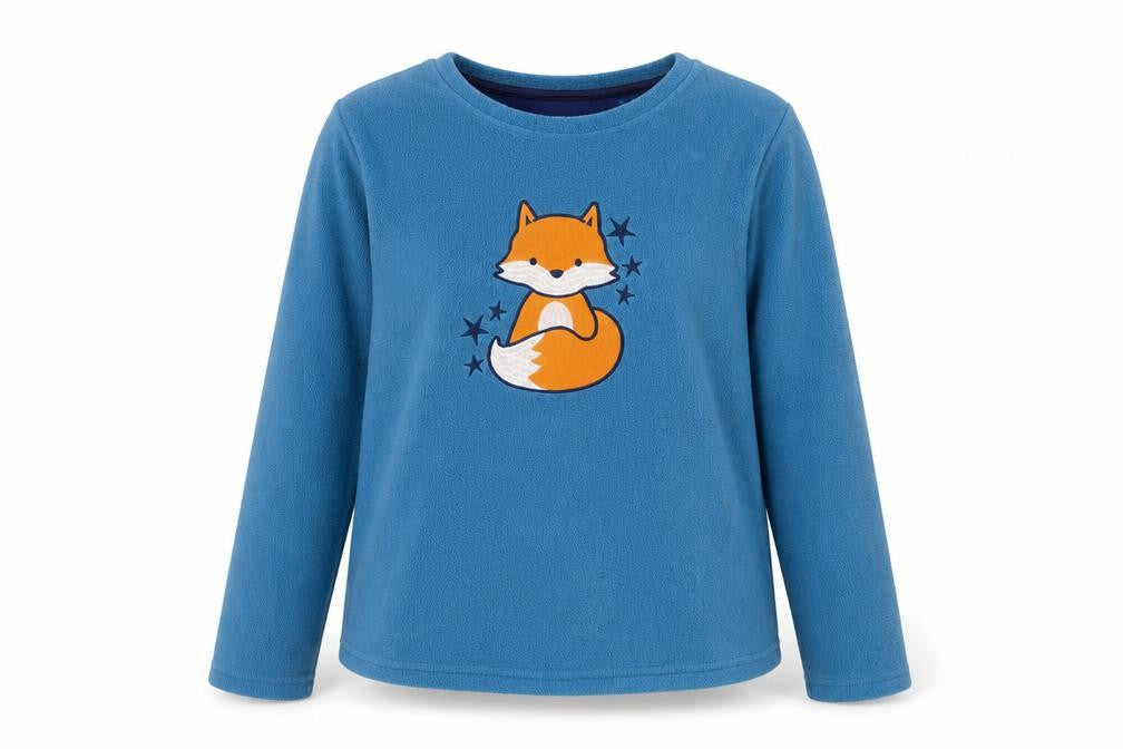 Nightwear Essentials Women Blue Fleece Pyjama Top Size 14-16 Fox Design