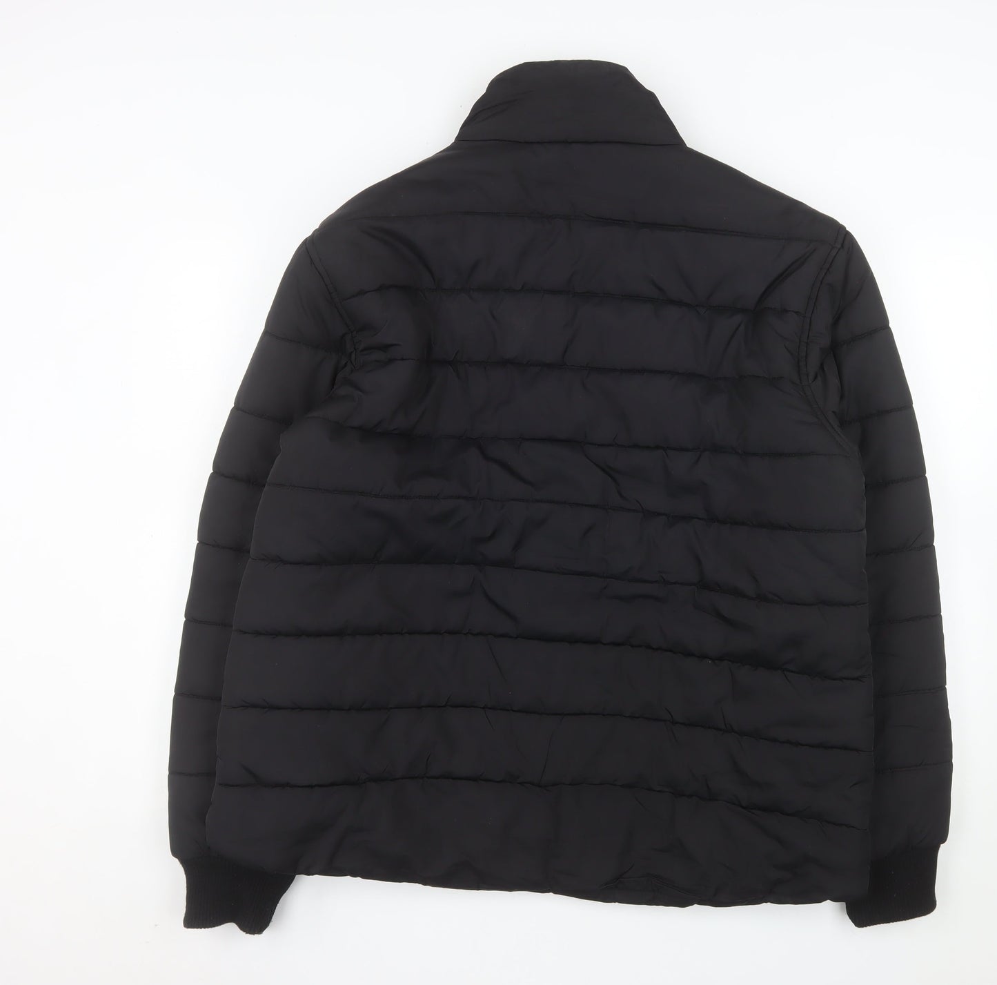Marks and Spencer Men's Black Puffer Jacket XL Stand-Up Collar