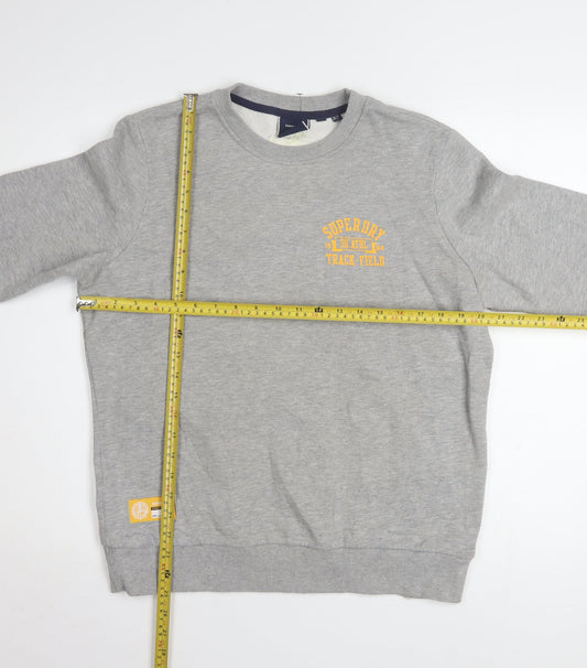 Superdry Womens Grey UK 10 Crew Neck Pullover Sweatshirt