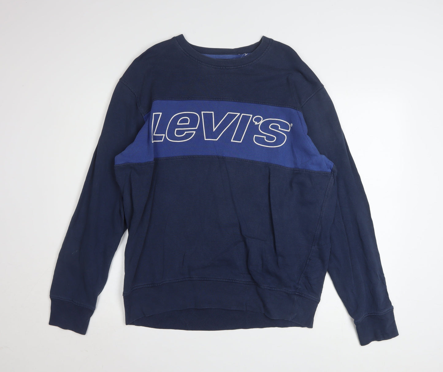 Levi's Men's Blue Crew Neck Cotton Graphic Sweatshirt Size L