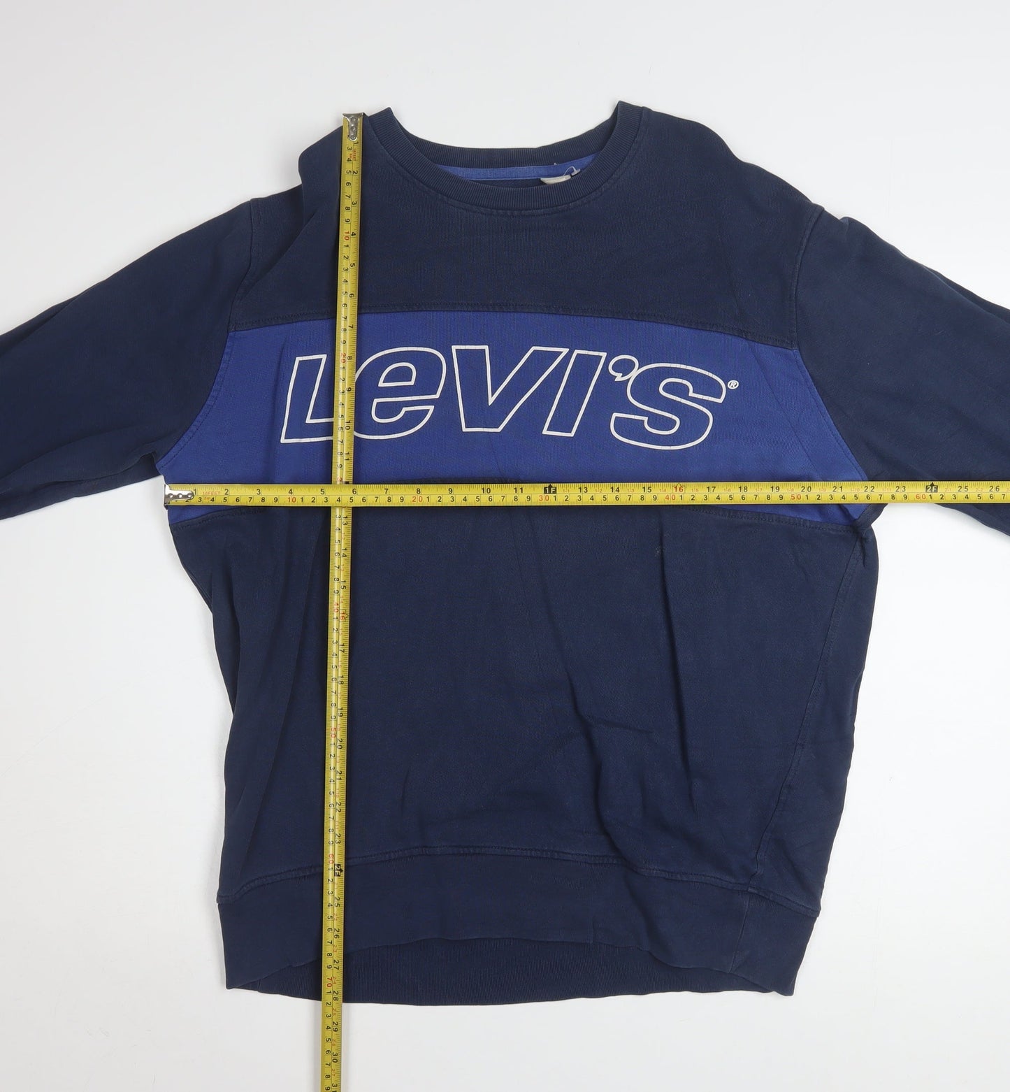 Levi's Men's Blue Crew Neck Cotton Graphic Sweatshirt Size L