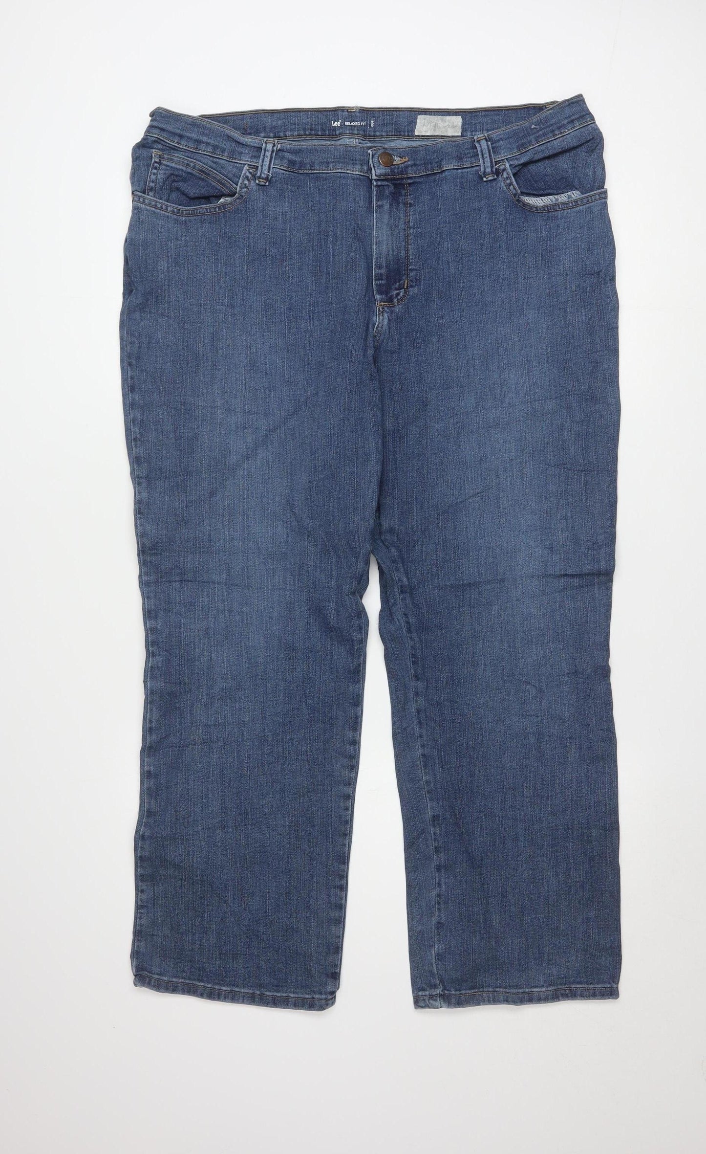 Lee Men Blue Relaxed Fit Straight Leg Denim Jeans Size 16