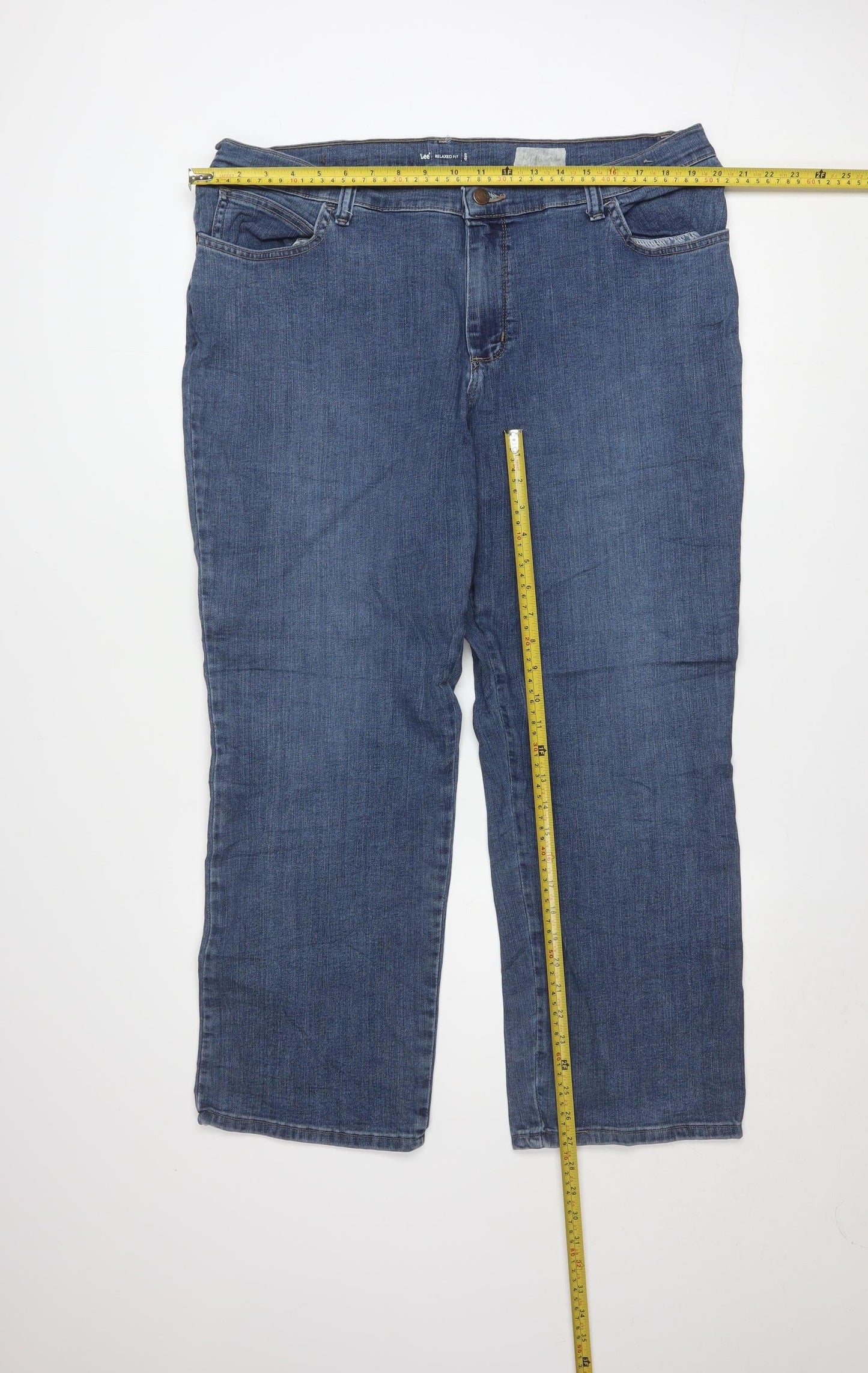 Lee Men Blue Relaxed Fit Straight Leg Denim Jeans Size 16
