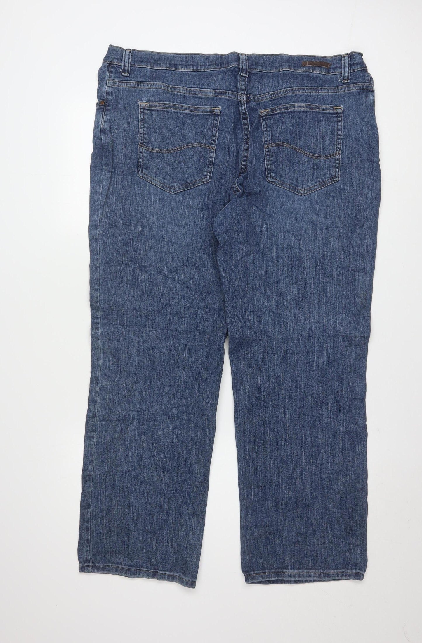 Lee Men Blue Relaxed Fit Straight Leg Denim Jeans Size 16