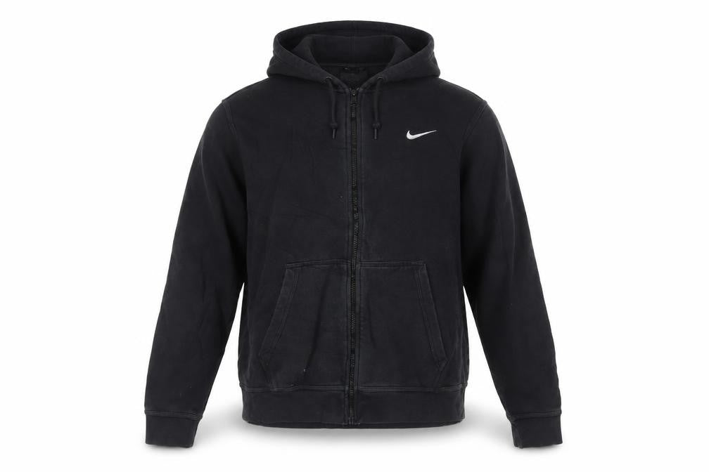 Nike Men's Black Full Zip Hoodie Medium Cotton Fleece
