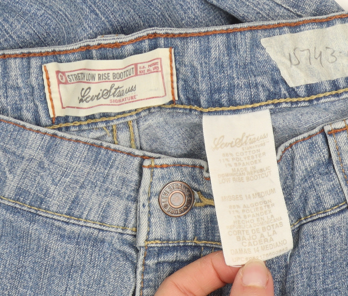 Levi Strauss Signature Women's Blue Bootcut Jeans Size 14 Low Rise