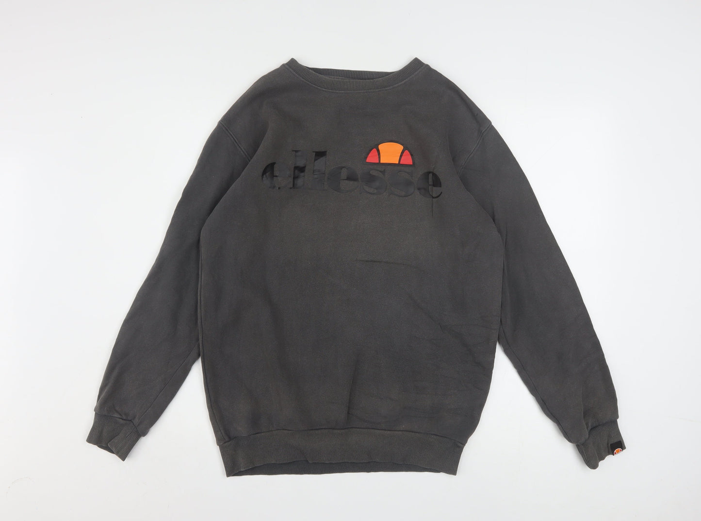 Ellesse Mens Black XS Pullover Sweatshirt Crew Neck Logo Fleece