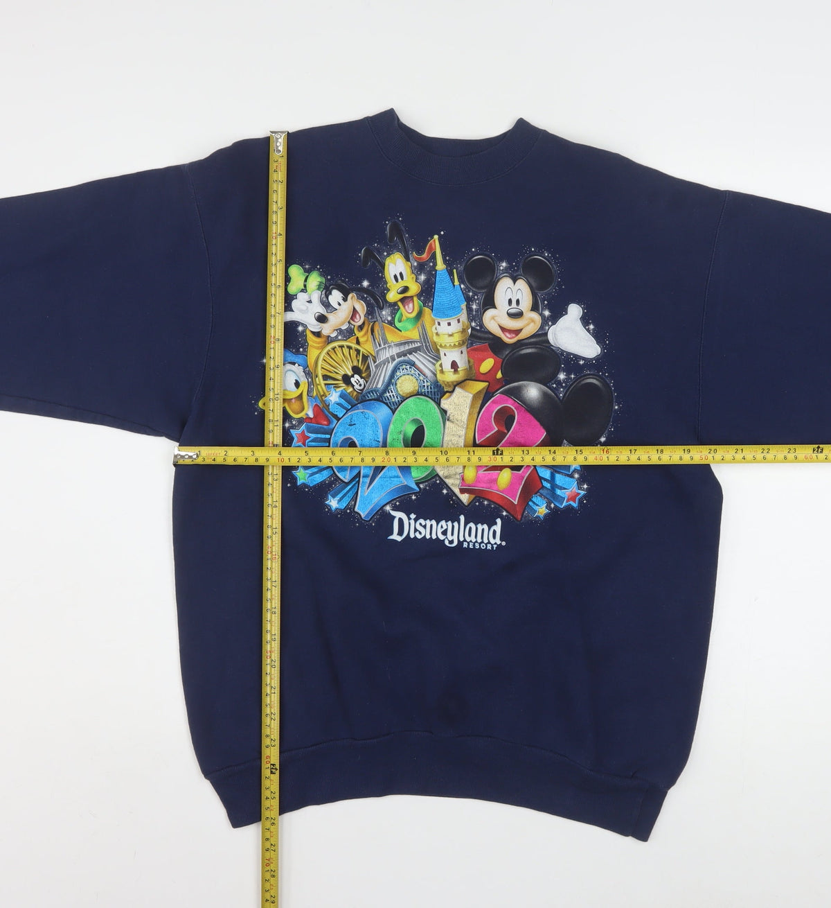 Back view of Hanes Disneyland Resort Navy Graphic Sweatshirt Women M 2012 Disney Print