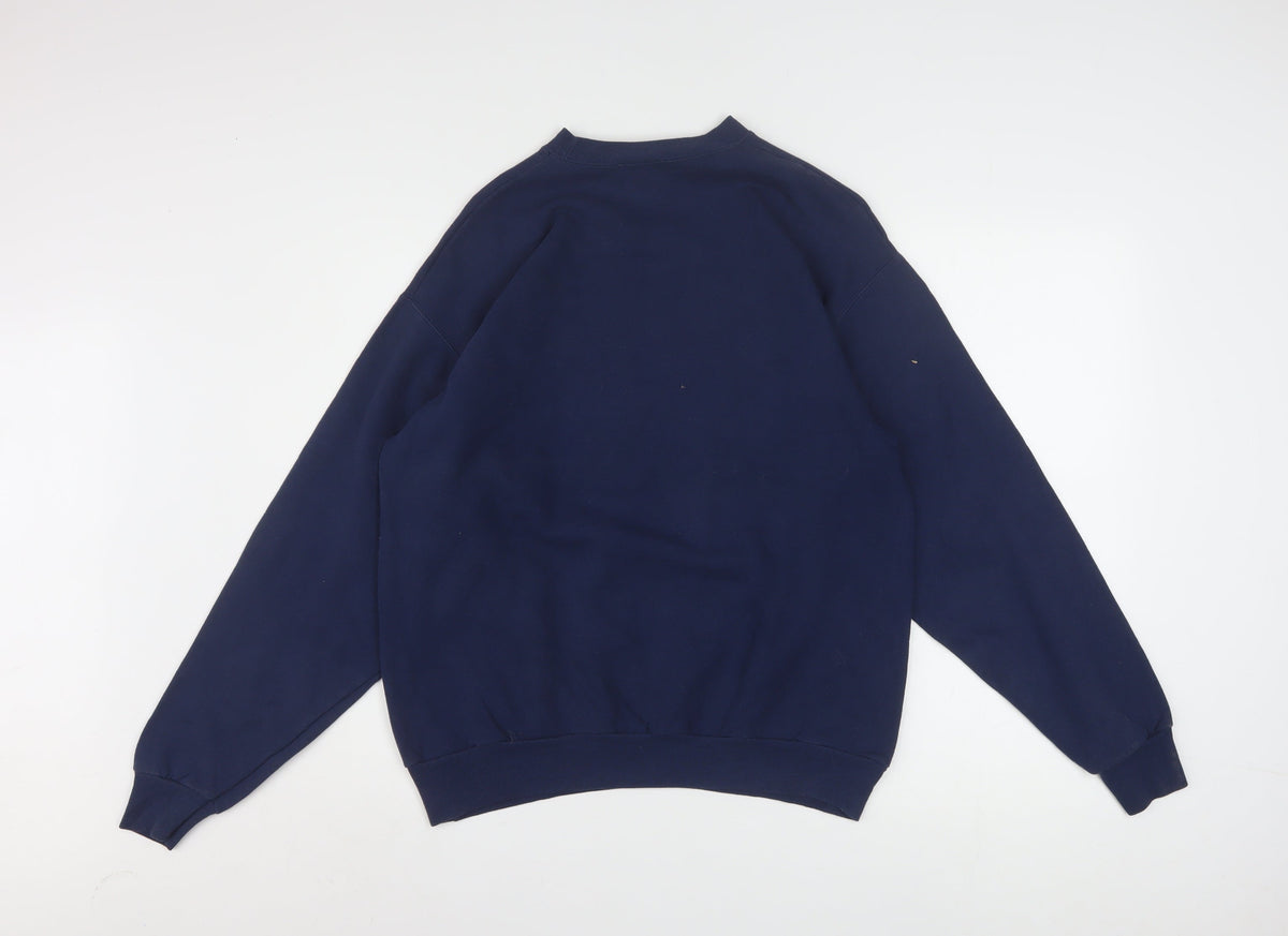 Close-up detail of Hanes Disneyland Resort Navy Graphic Sweatshirt Women M 2012 Disney Print