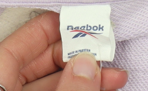 Reebok Womens Lilac Pullover Hoodie Small Cotton Blend Casual