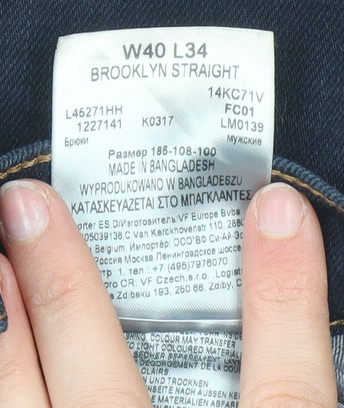 Lee Men's Blue Brooklyn Straight Jeans W40 L34