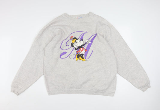 Hanes Women’s Grey Minnie Mouse Pullover Sweatshirt XL