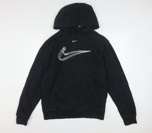Nike Men's Black Pullover Hoodie Small Graphic Swoosh Sports Style