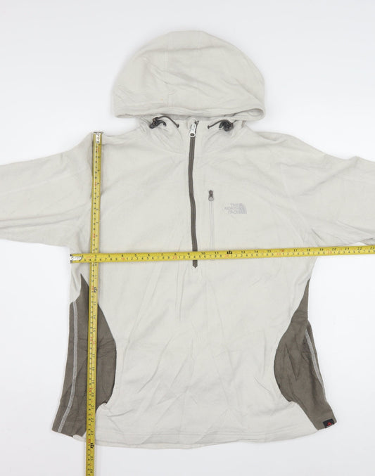 The North Face Womens Beige Fleece 1/2 Zip Hooded Pullover XL