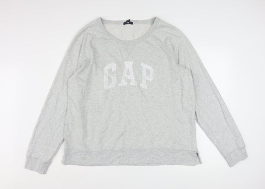 GAP Womens Grey XXL Pullover Sweatshirt Crew Neck Long Sleeve