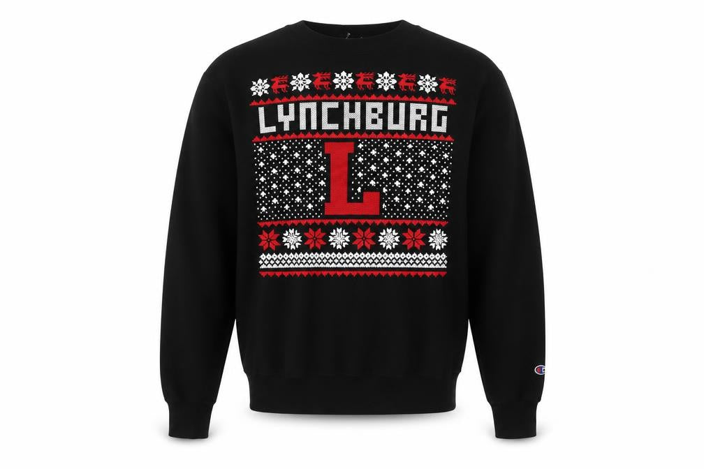 Champion Men's Black Lynchburg Christmas Pullover Sweatshirt Size S