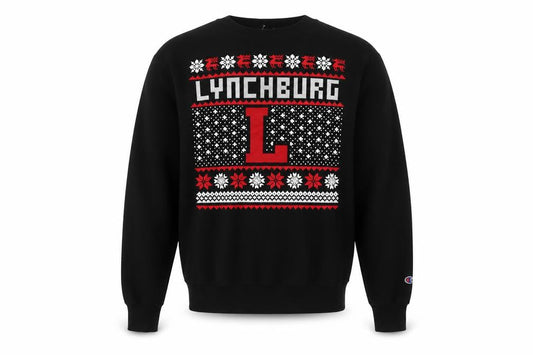 Champion Men's Black Lynchburg Christmas Pullover Sweatshirt Size S