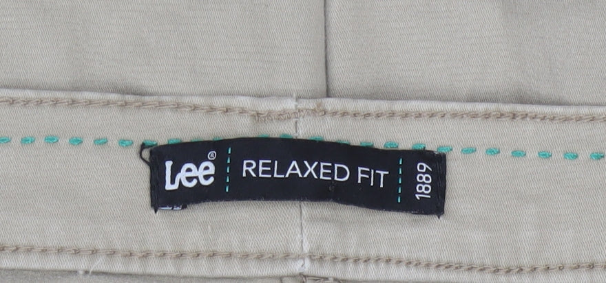 Lee Men's Beige Relaxed Fit Chino Trousers Size 2XL