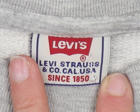 Levi's Men's Grey Regular Fit Crew Neck Pullover Sweatshirt Size L