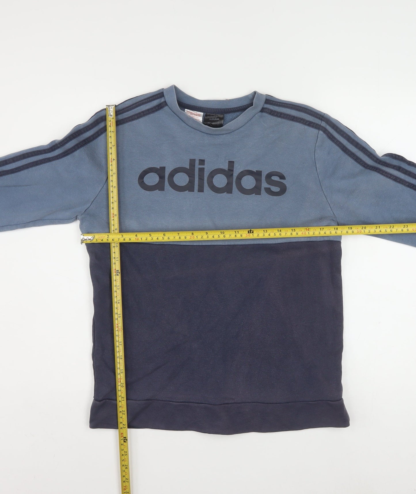 Adidas Boys Blue Colourblock Fleece Pullover Sweatshirt 13-14 Years