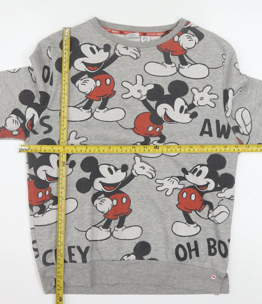 Disney Women’s Grey Mickey Mouse Pullover Sweatshirt XS