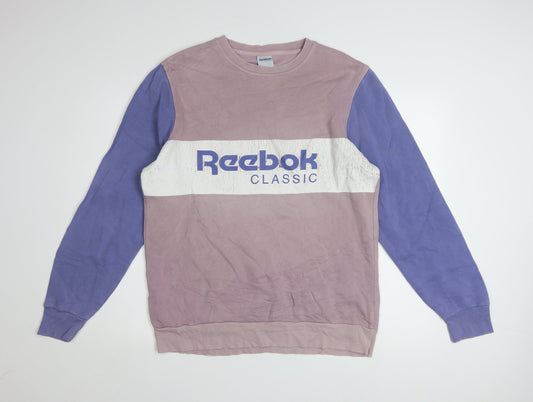 Reebok Classic Women's Purple Colourblock Cotton Sweatshirt Size S