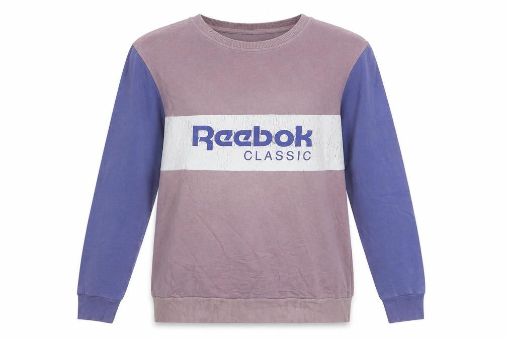 Reebok Classic Women's Purple Colourblock Cotton Sweatshirt Size S