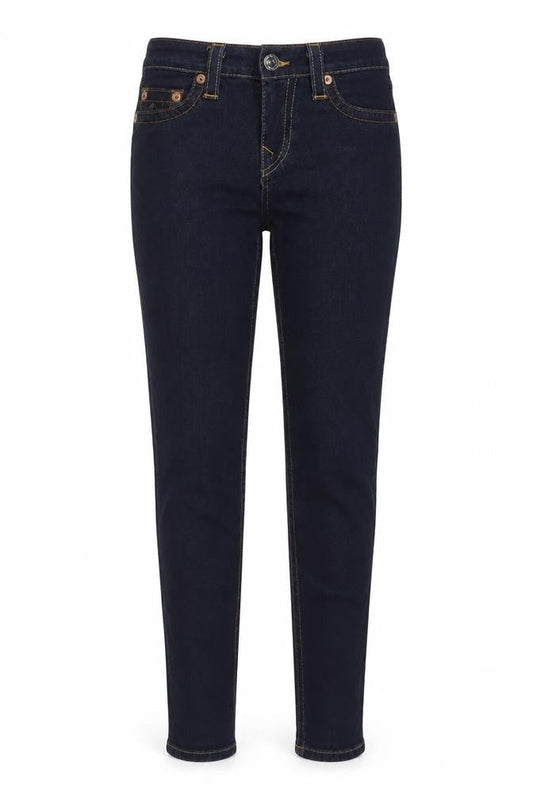 Front view of True Religion Women's Blue Skinny Jeans, size 10 Slim, Fit