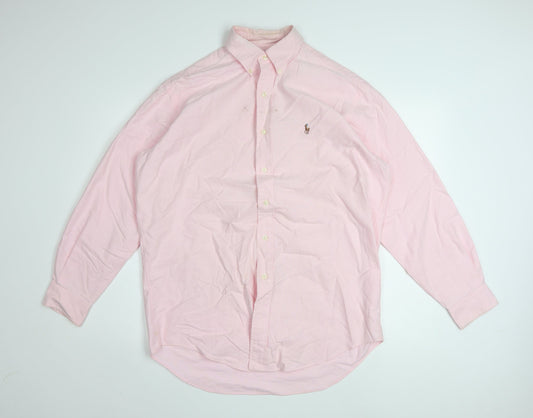 Ralph Lauren Men's Pink Cotton Oxford Button-Up Shirt 15.5 Classic Fit
