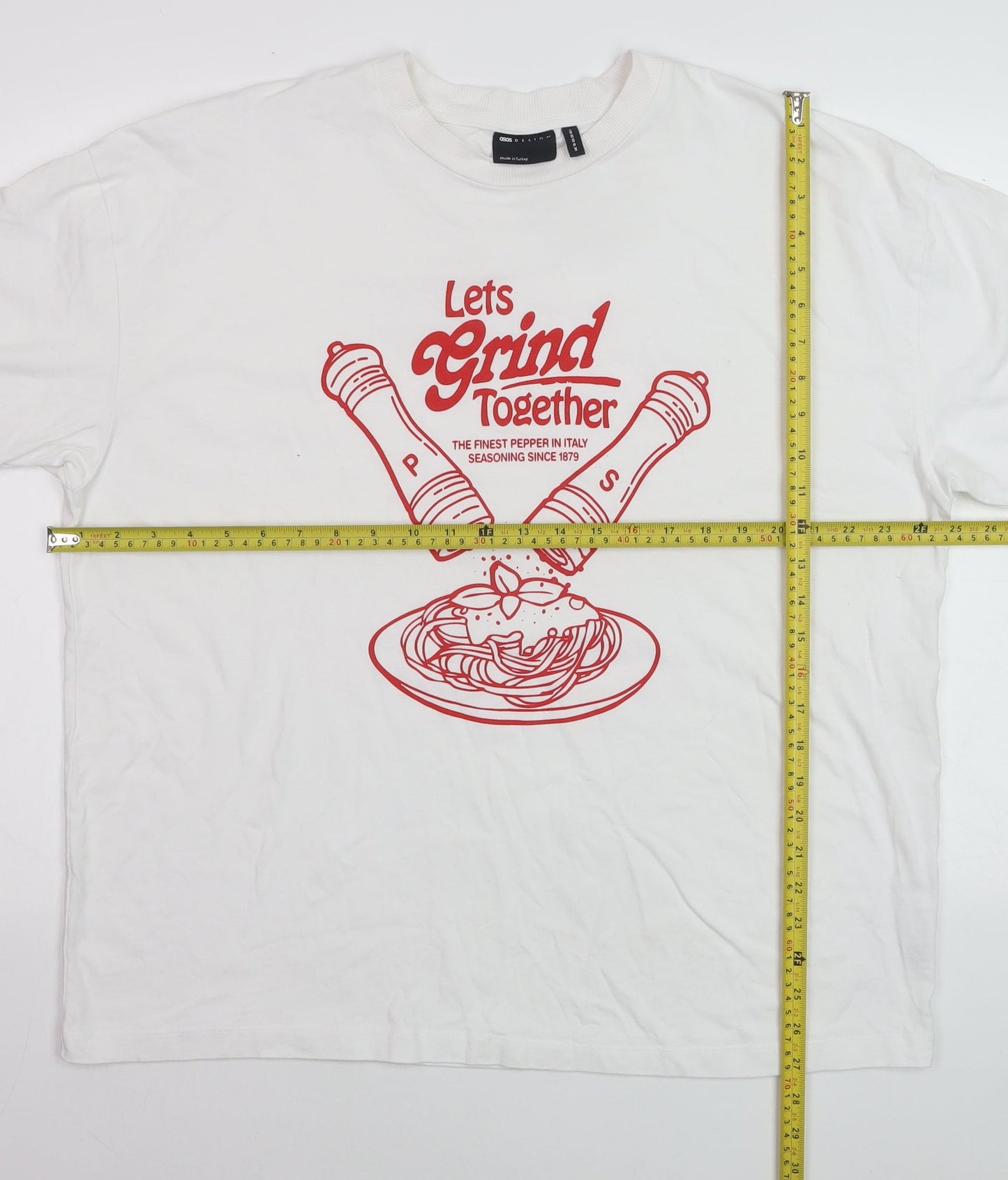 ASOS DESIGN Women White Size 10 Funny Graphic Cotton T-Shirt