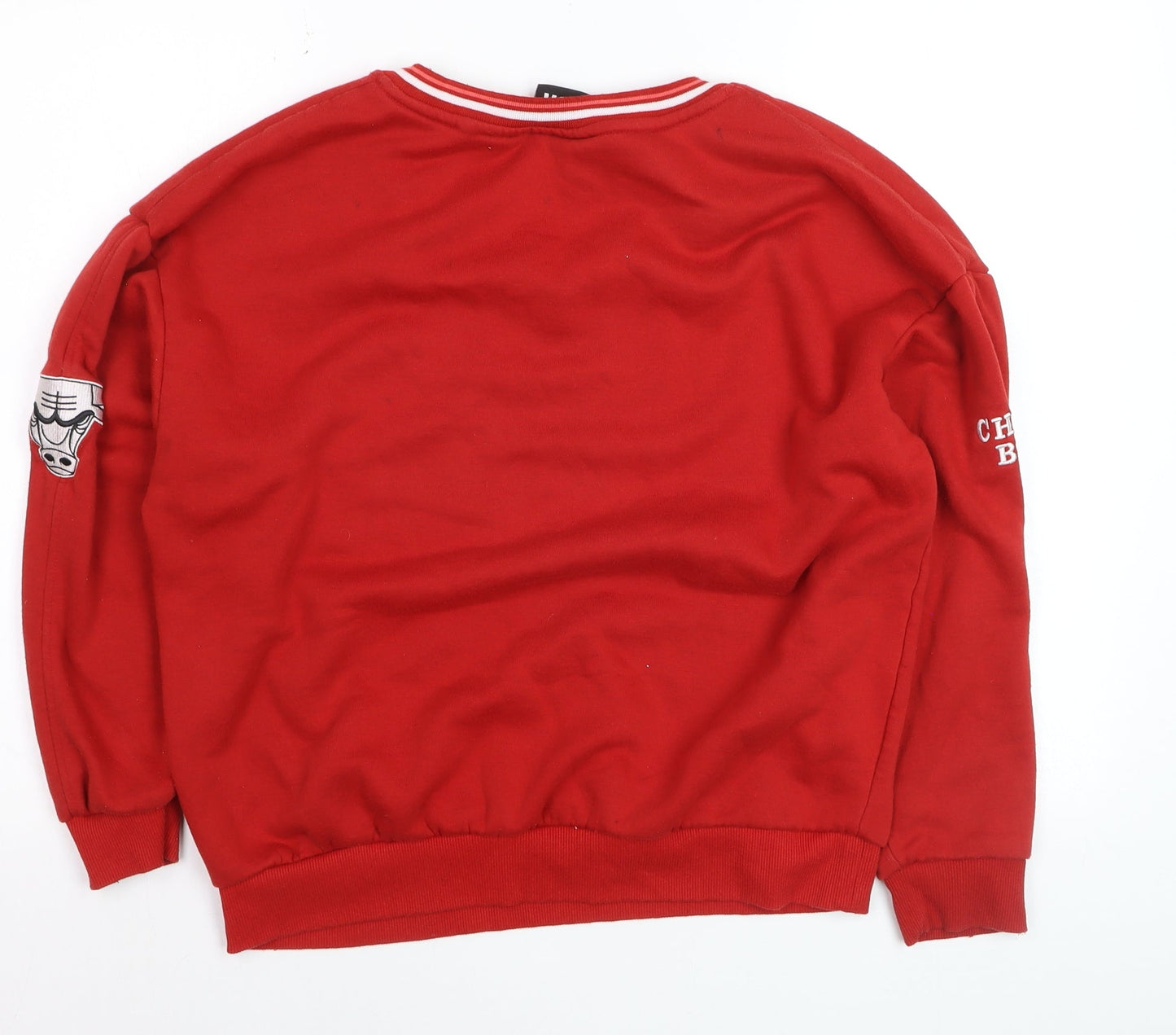 NBA Chicago Bulls Red Sweatshirt Women 2XS Crew Neck Pullover Logo