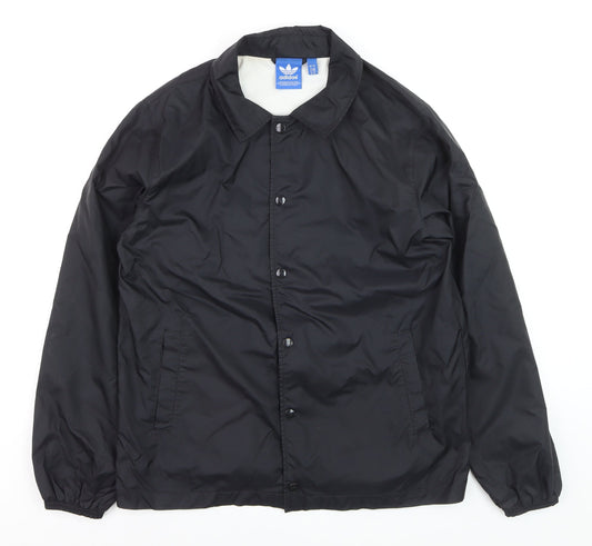 Adidas Men Black Nylon Coach Jacket S by Nigo Collared Streetwear
